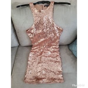Rose Gold Sequin Bodycon Dress